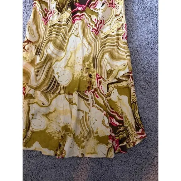 Anthropologie Marble Asymmetrical Hem Flounced Ruffle Midi Skirt Size Medium - Picture 8 of 8